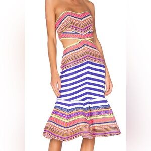 RARE Alexis Yulia Midi Dress in Aztec Neon- XS (fits 0/00)